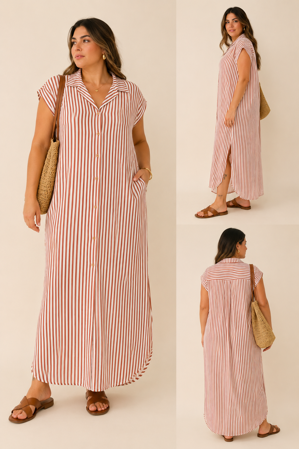 Vestido camisero rayas