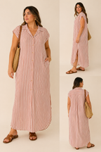 Vestido camisero rayas