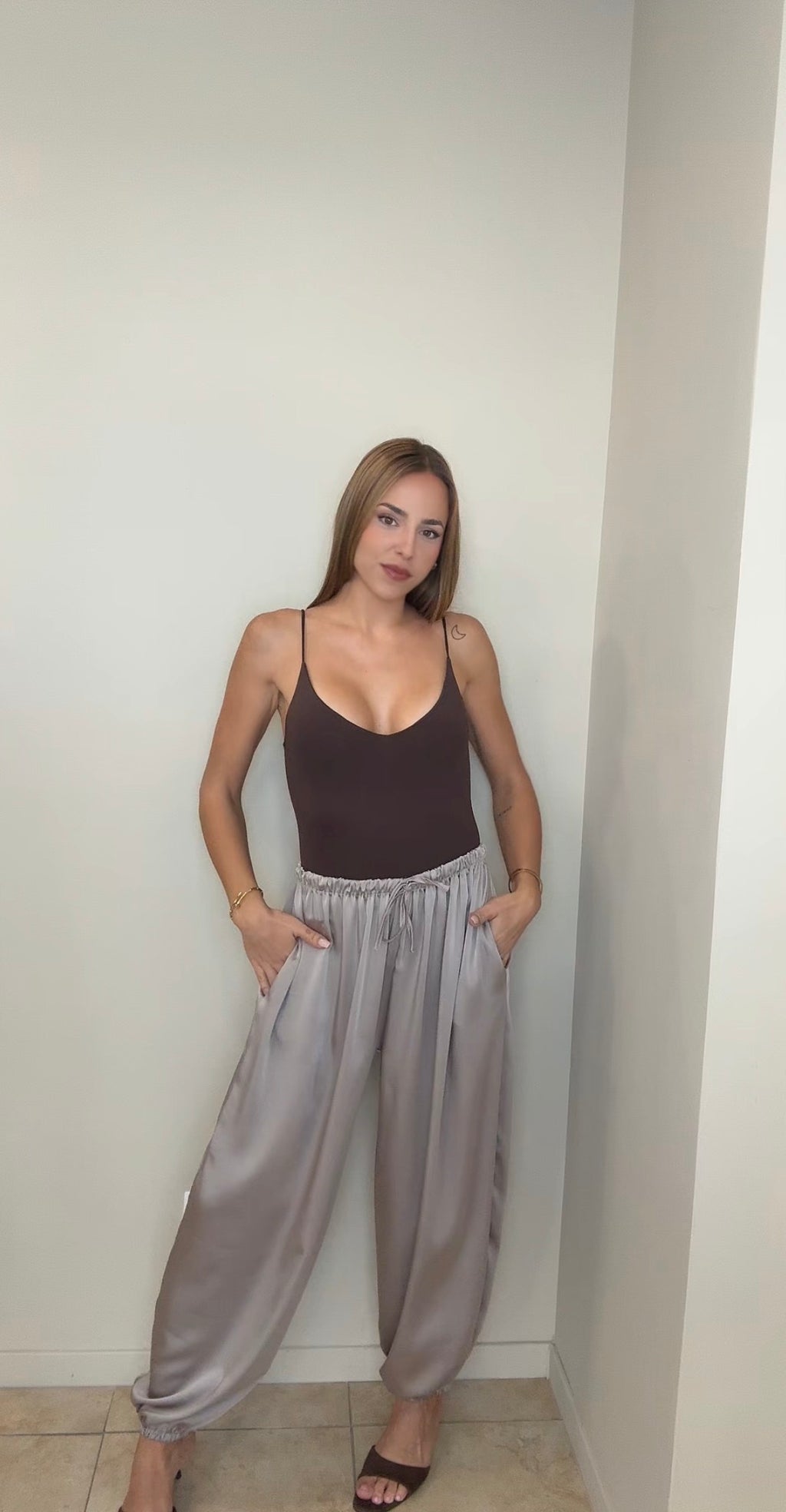 Pantalón satinado bombacho