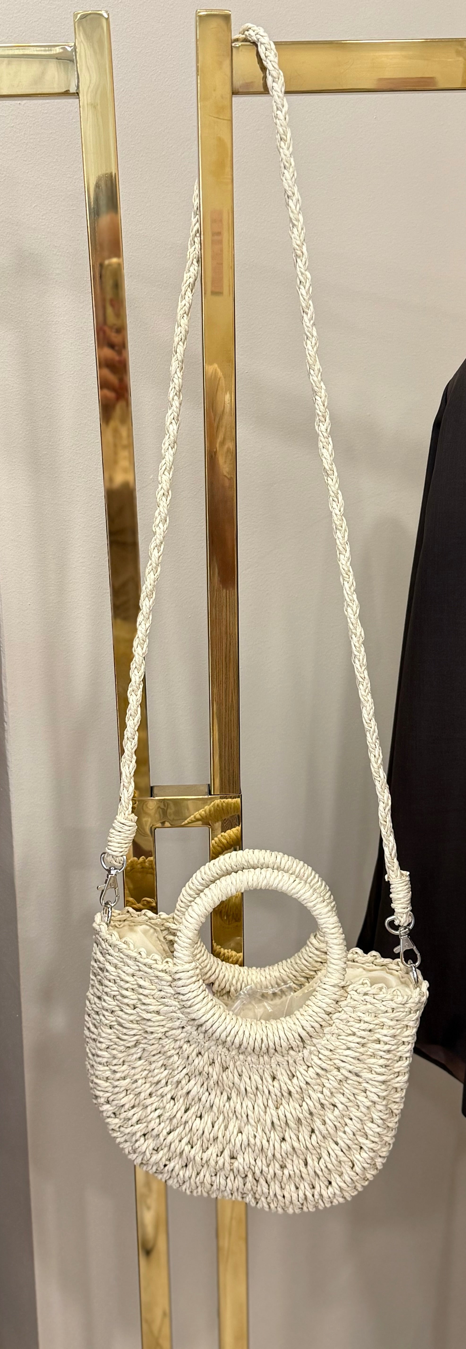Mini cesta rafia crema