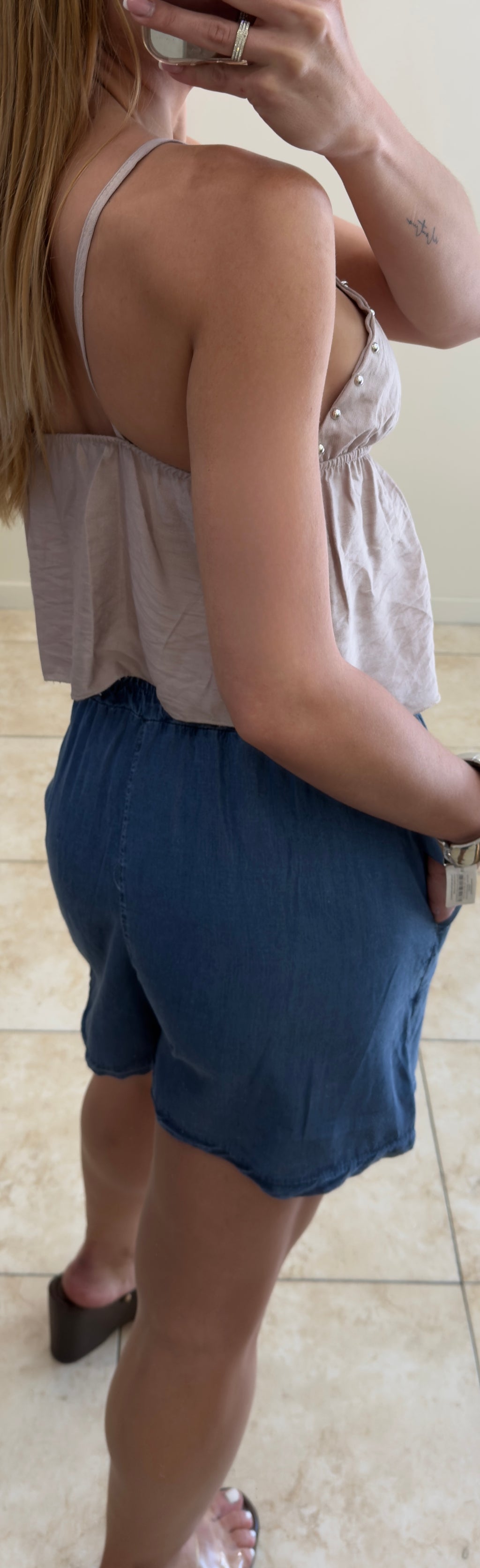 Short denim fluido