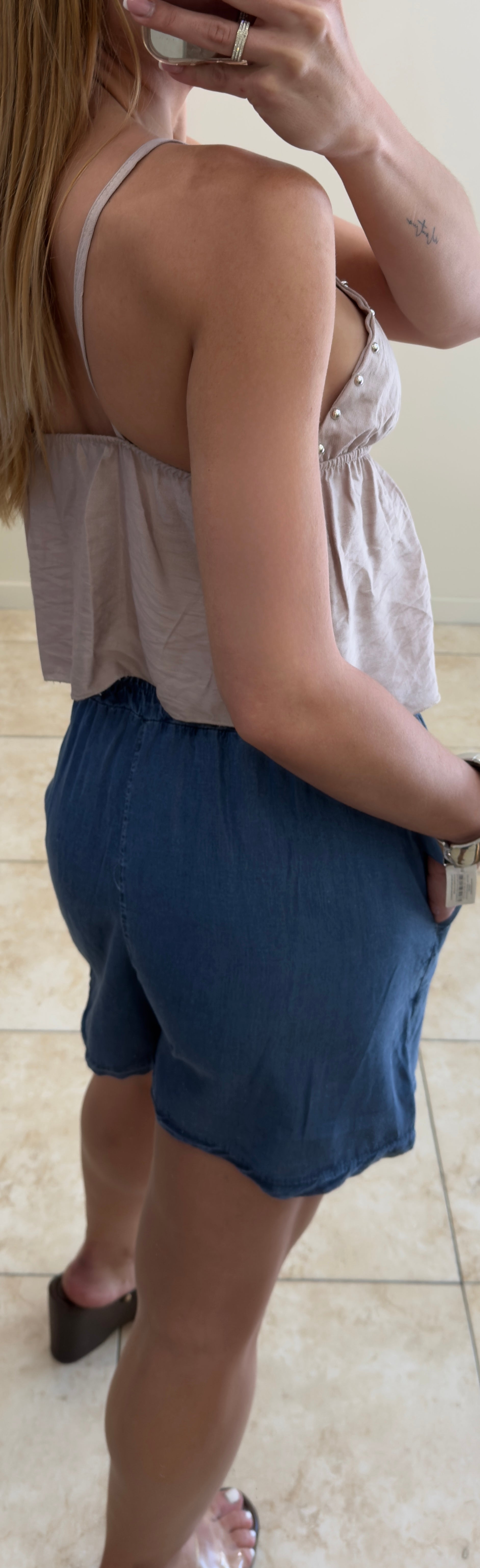 Short denim fluido