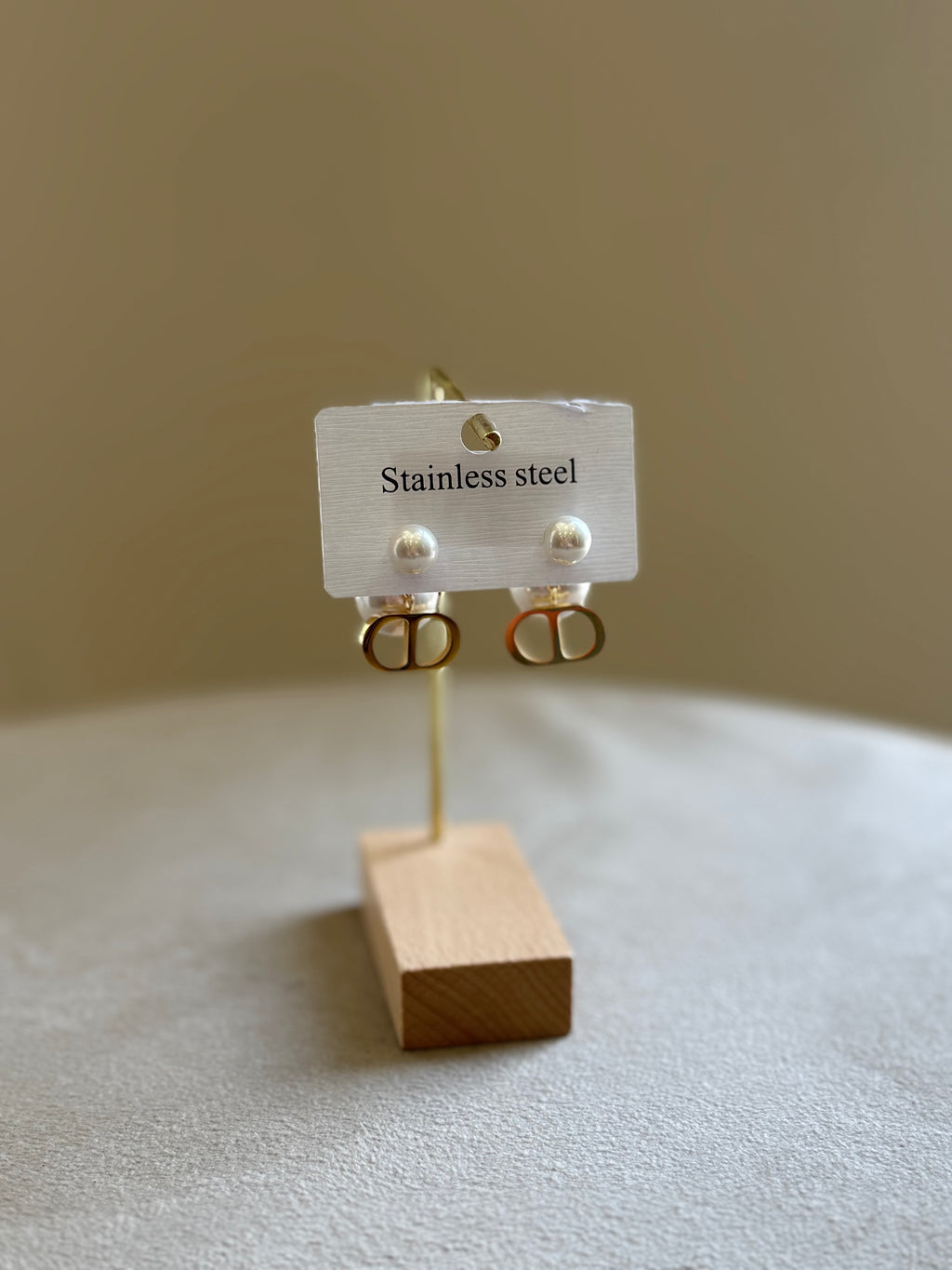Pendientes doble perla D