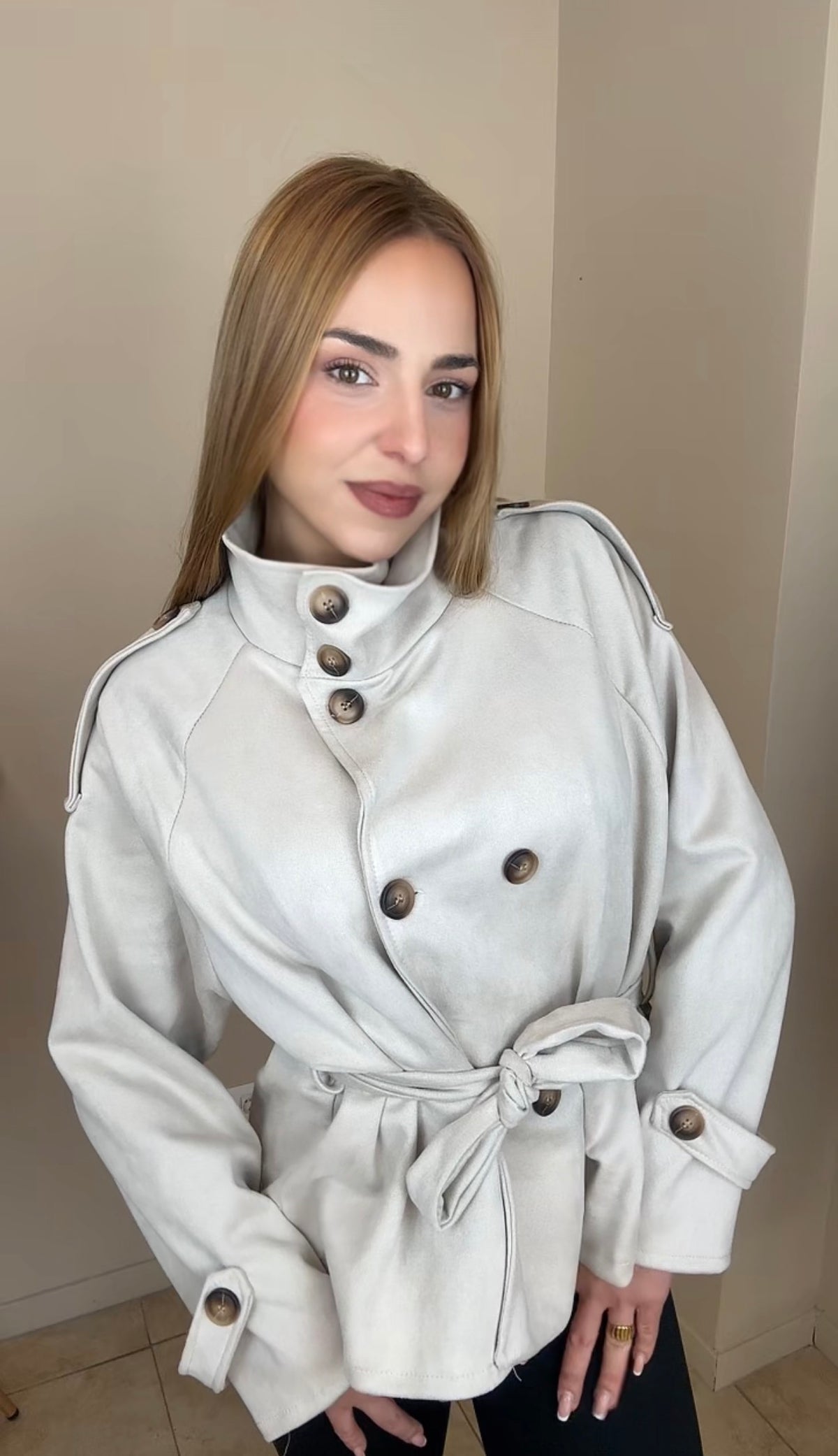 Gabardina efecto ante