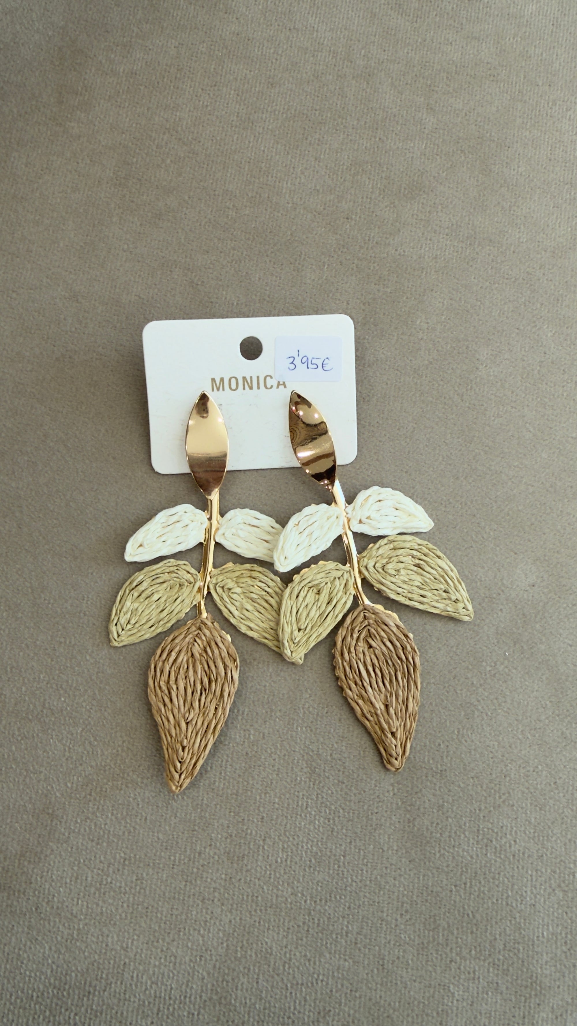 Pendientes rafia hoja