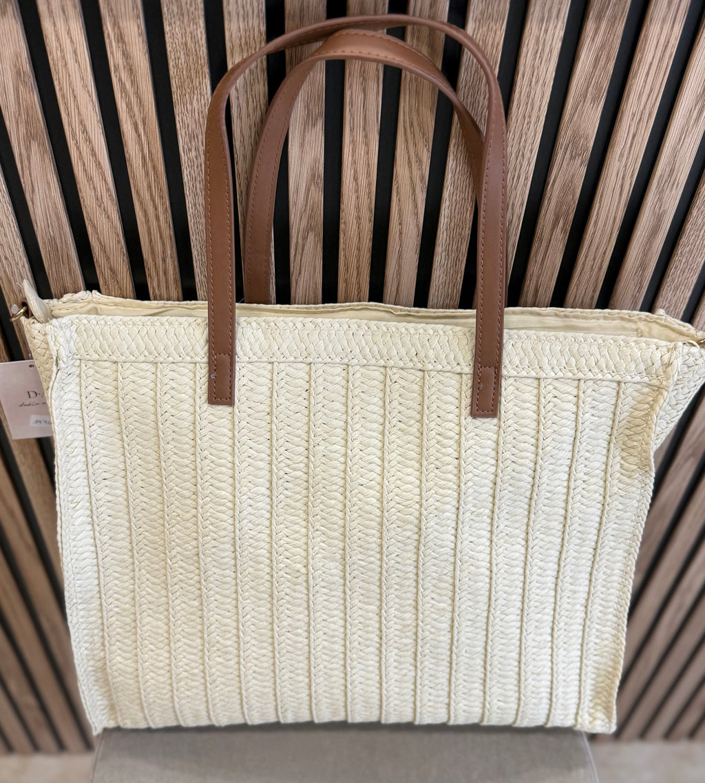 Bolso rafia crema LW