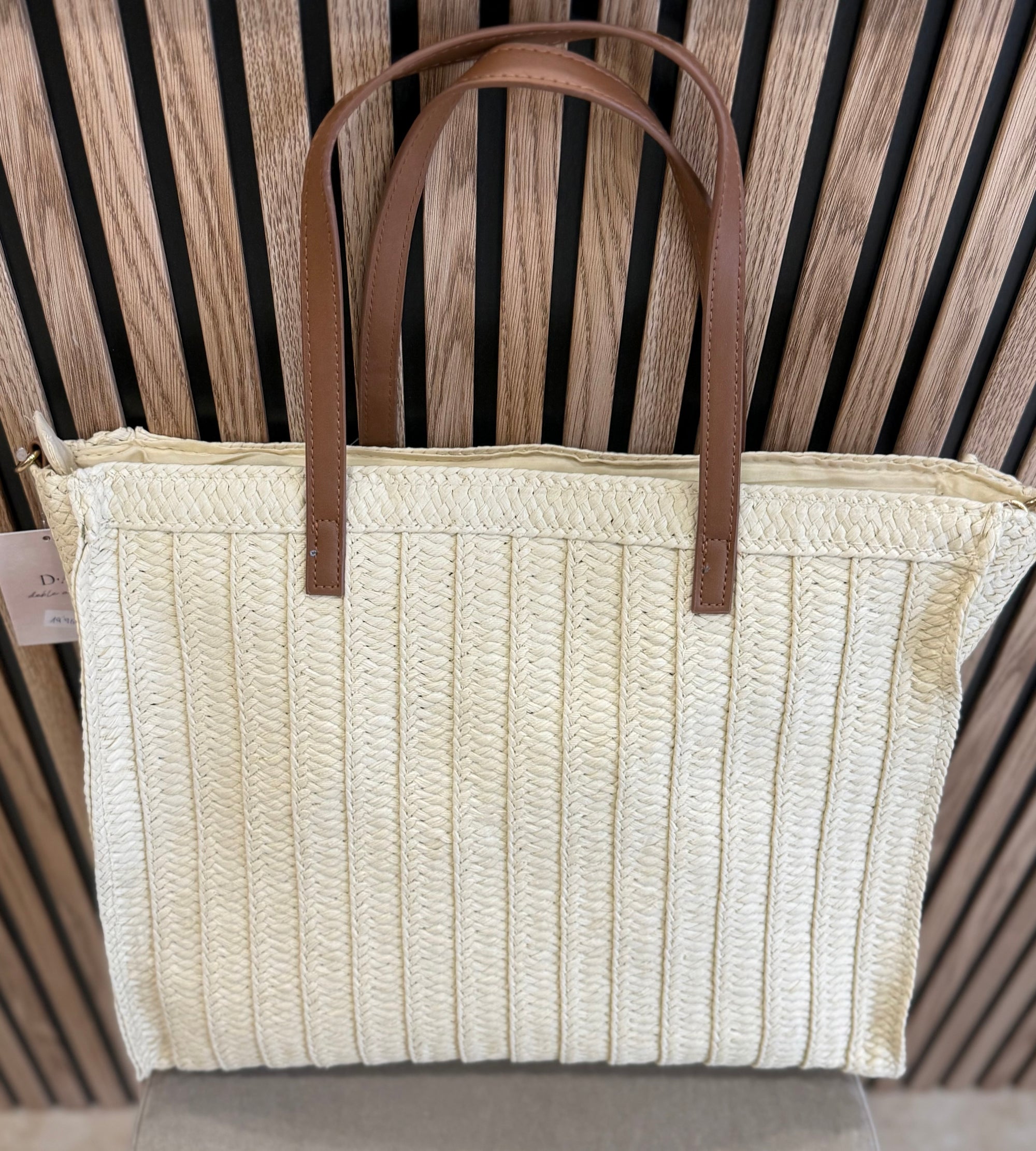 Bolso rafia crema LW