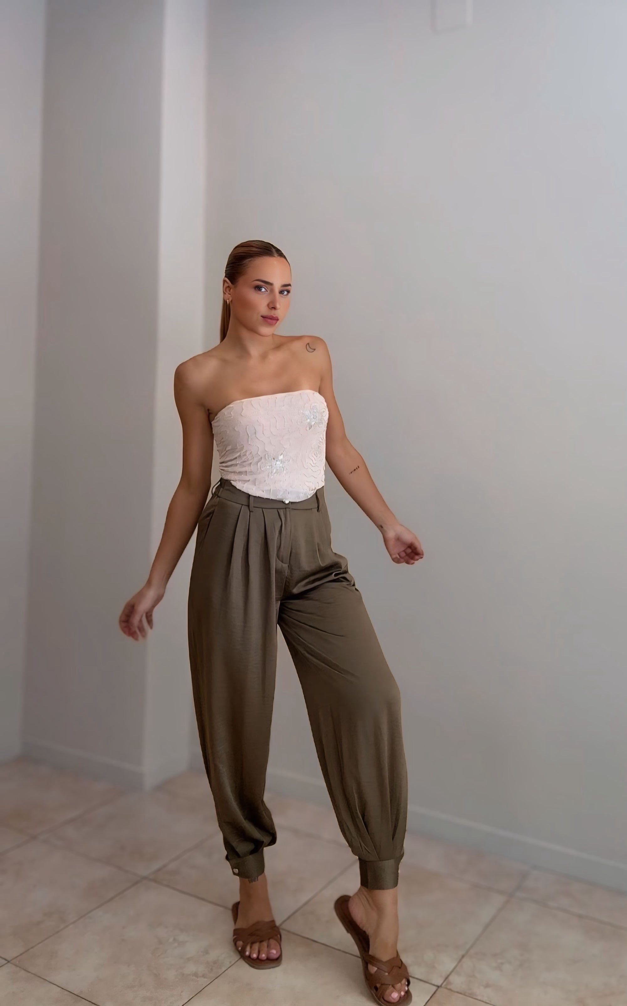 Pantalón satinado bombacho