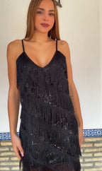 Vestido flecos