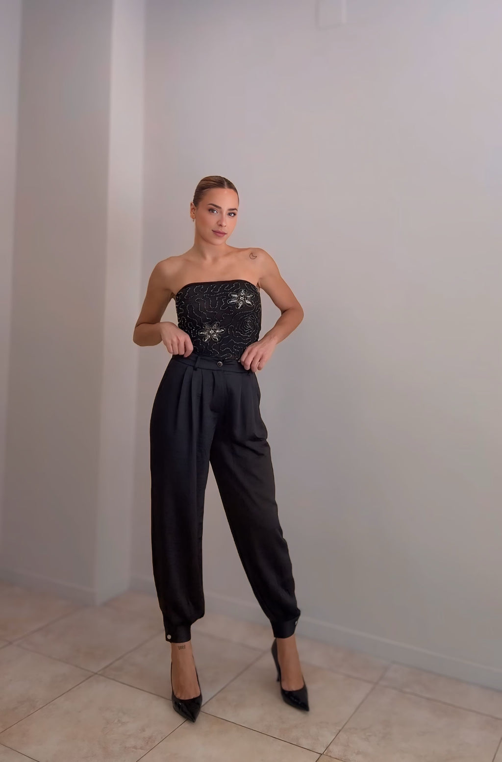 Pantalón satinado bombacho