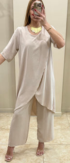 Conjunto gasa capa crema