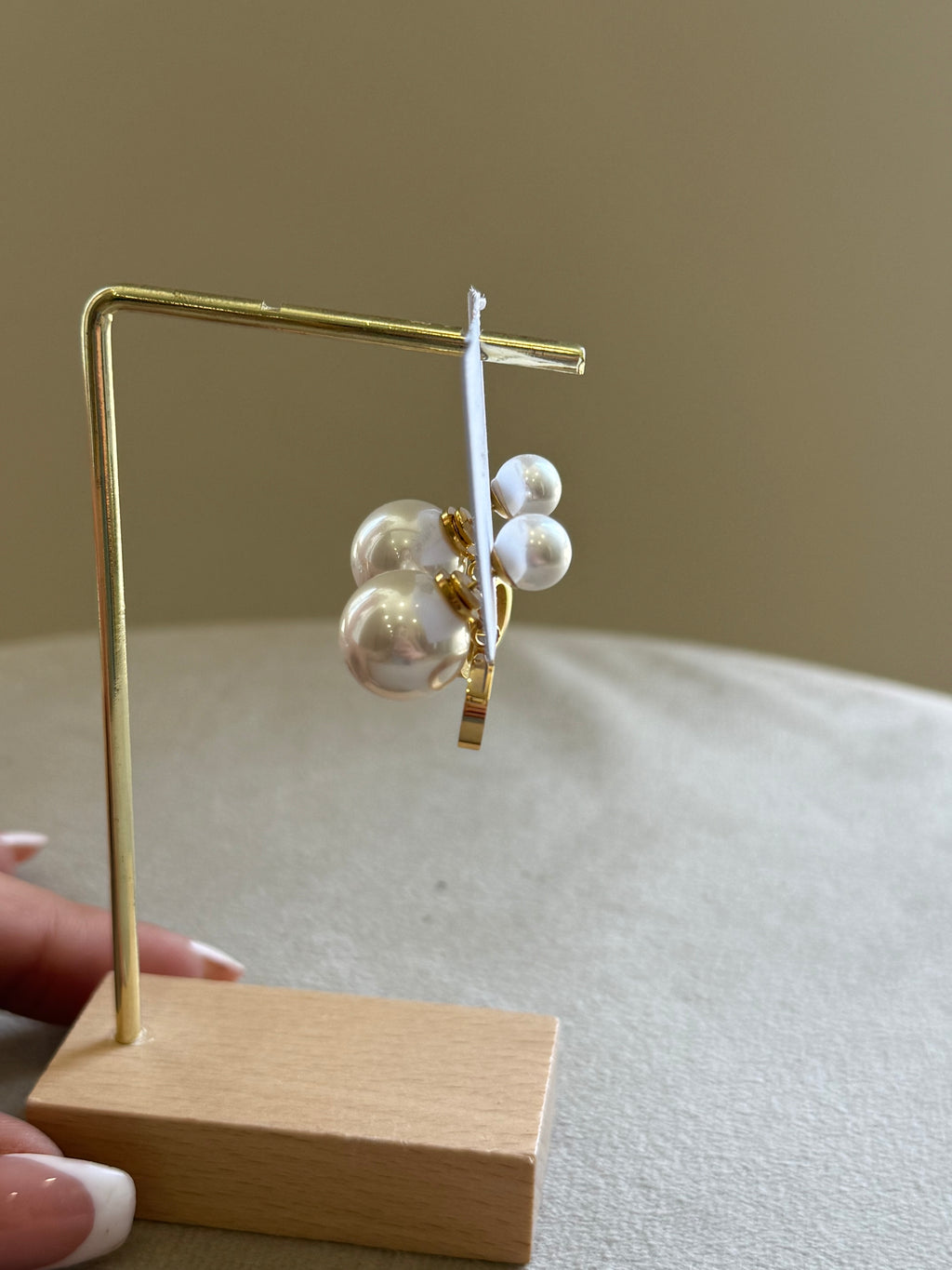 Pendientes doble perla D