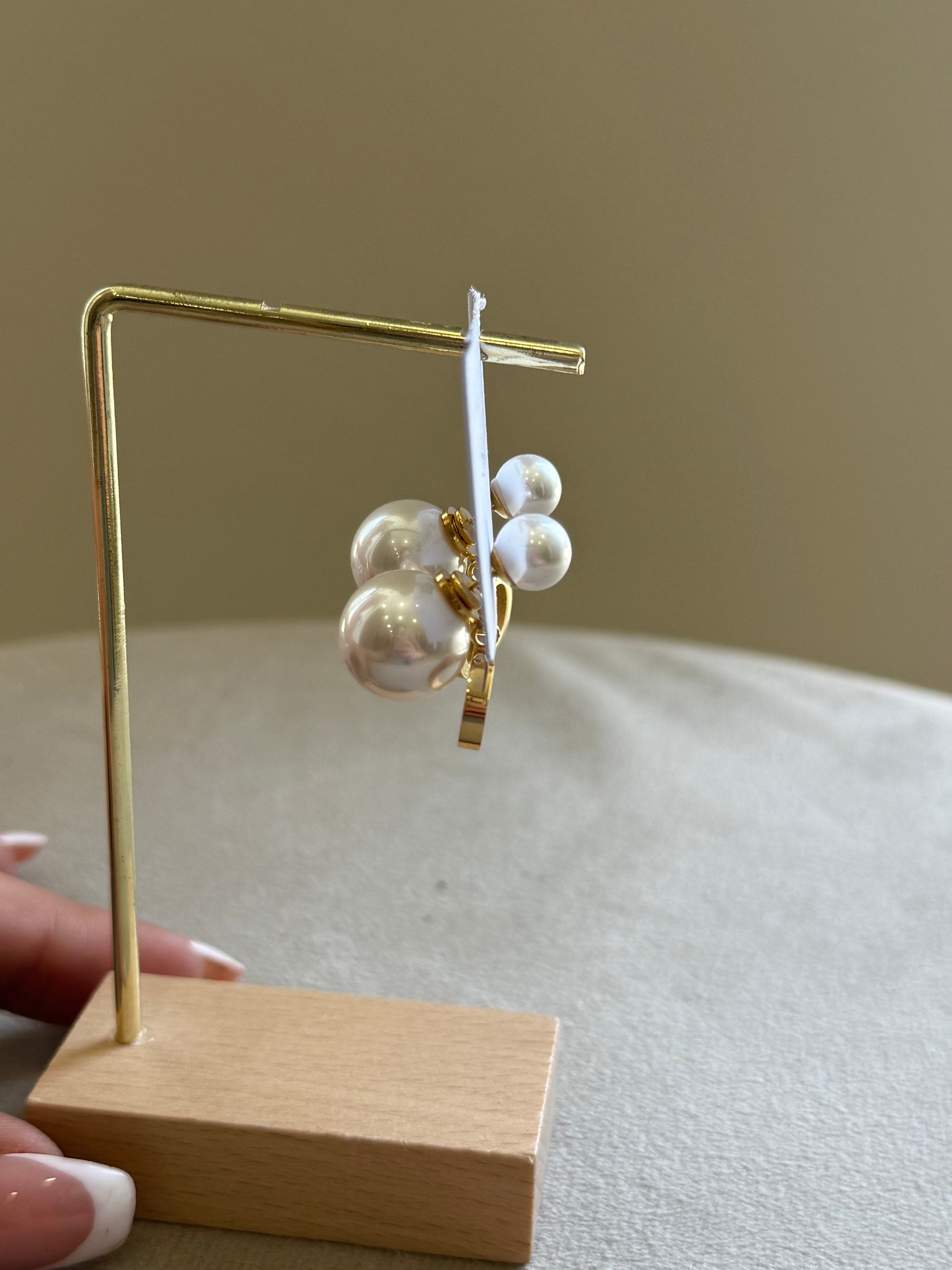 Pendientes doble perla D