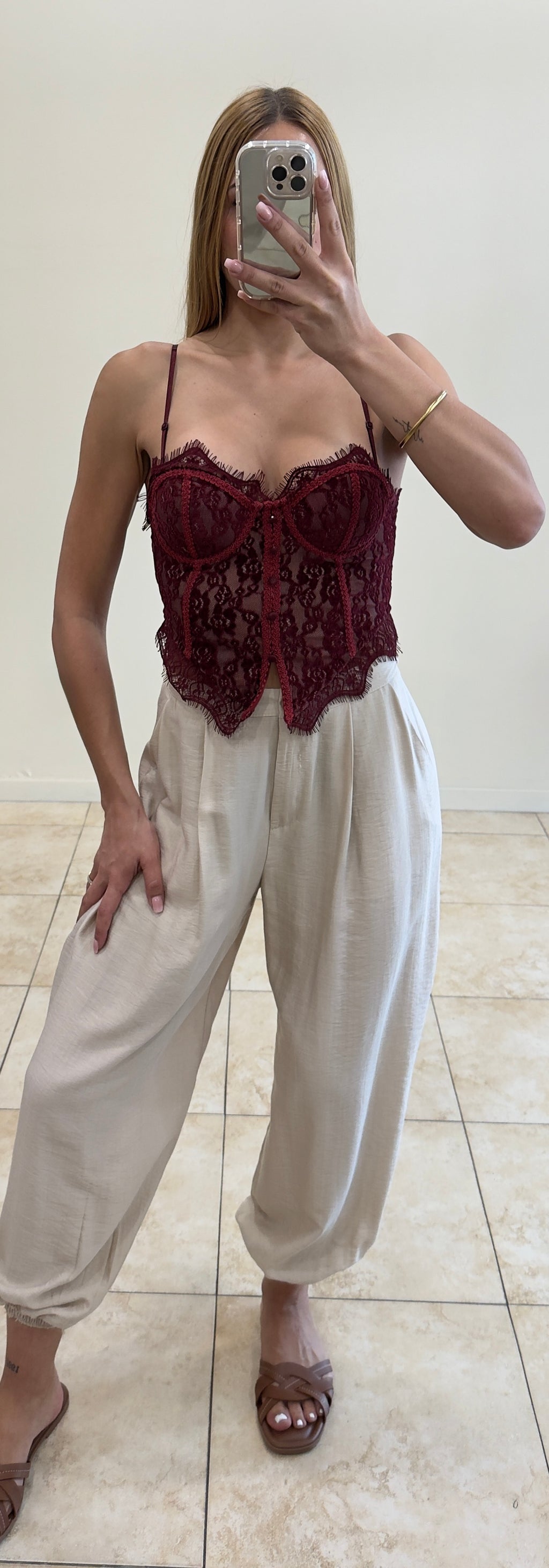 Corset encaje bordado