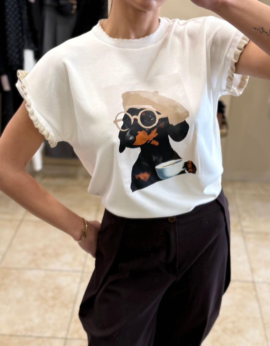 Camiseta teckel gafas