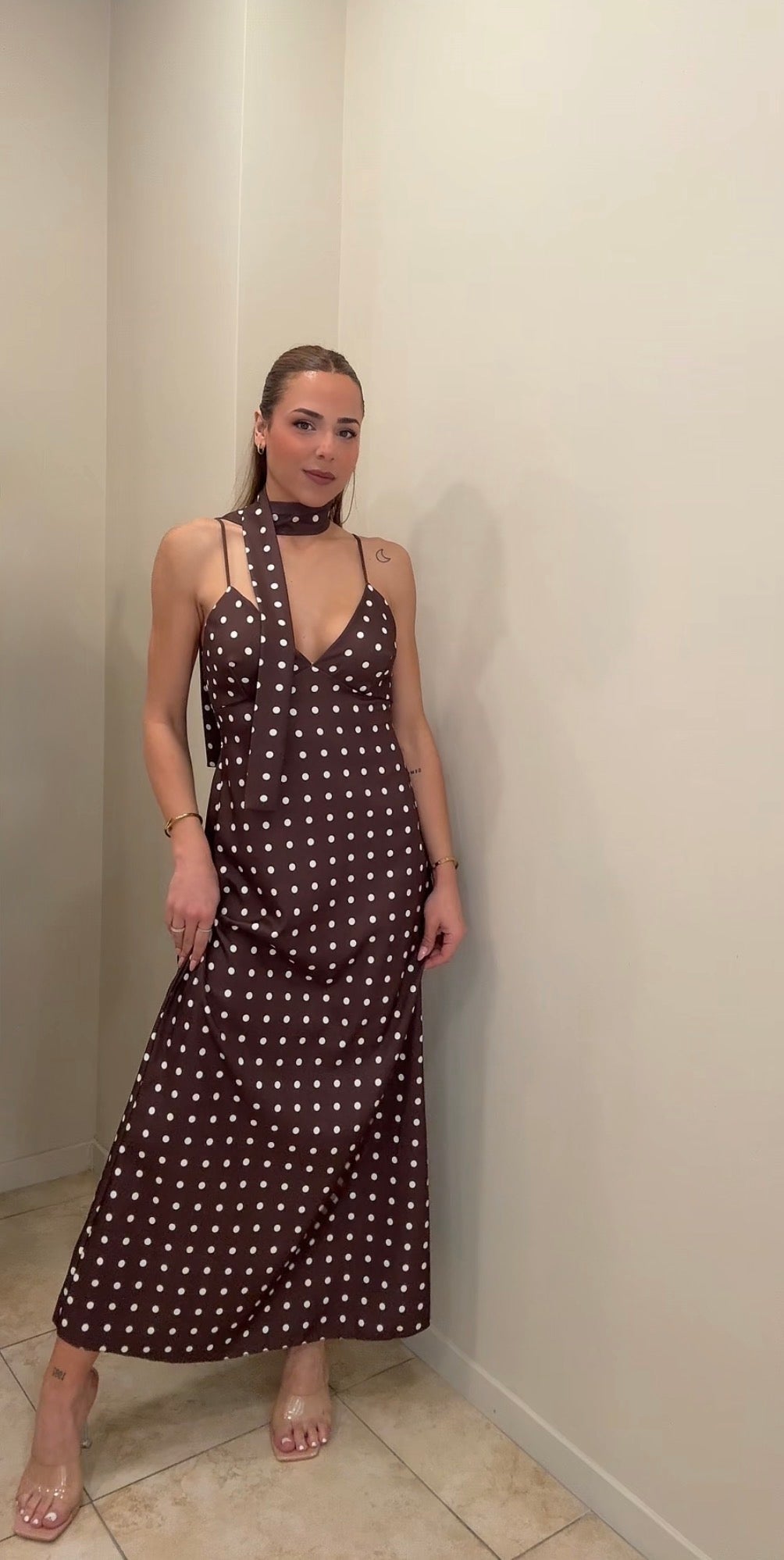 Vestido largo lunares