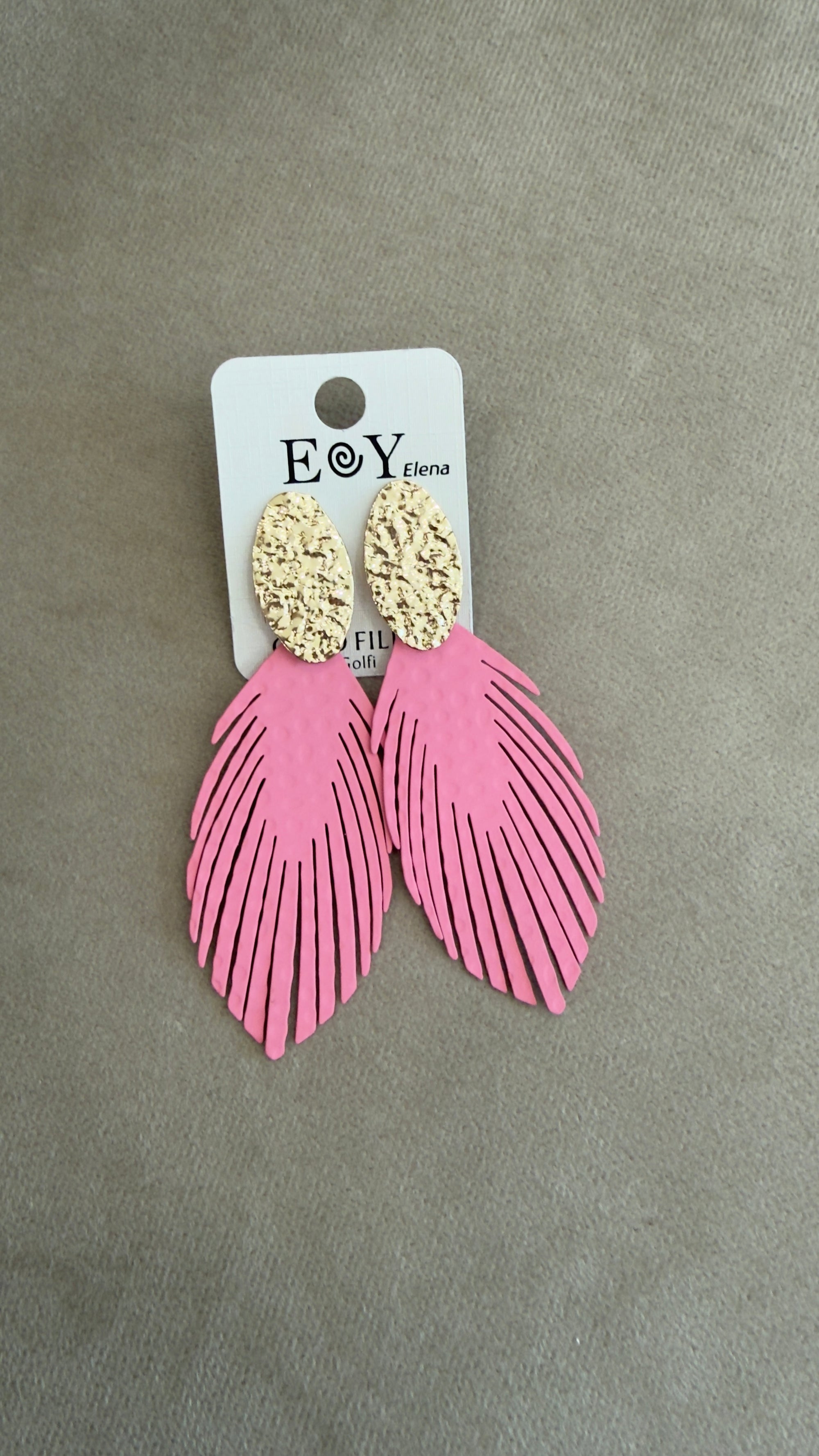Pendientes hoja rosa