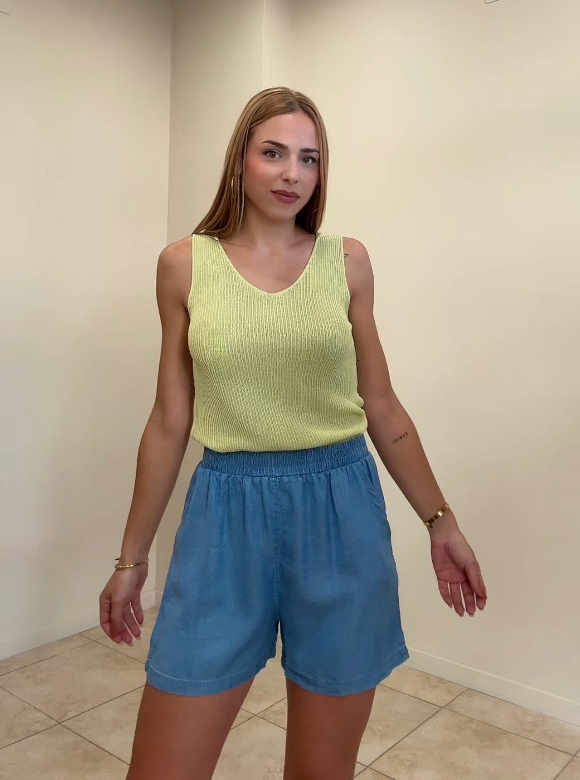 Short denim fluido