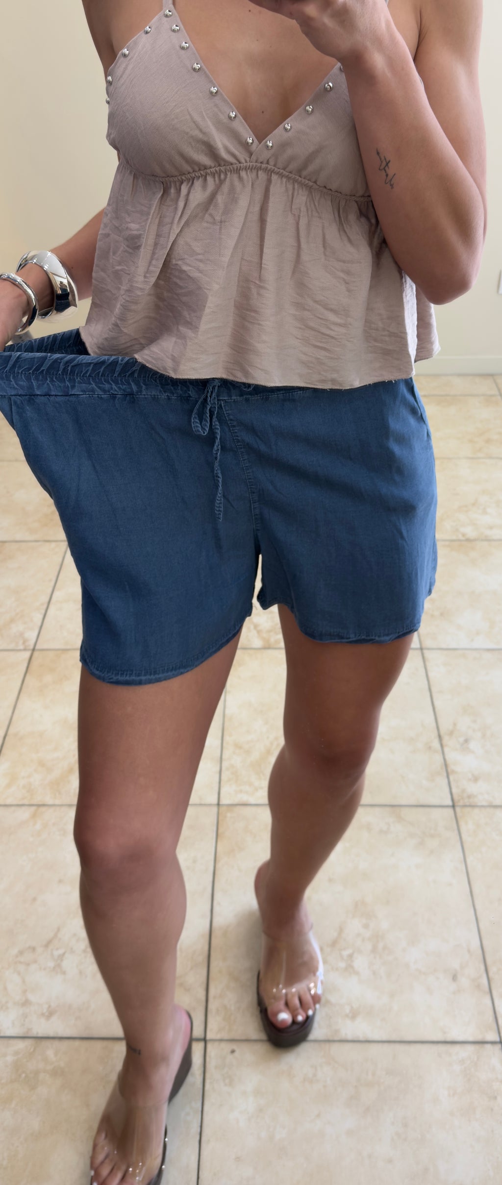Short denim fluido