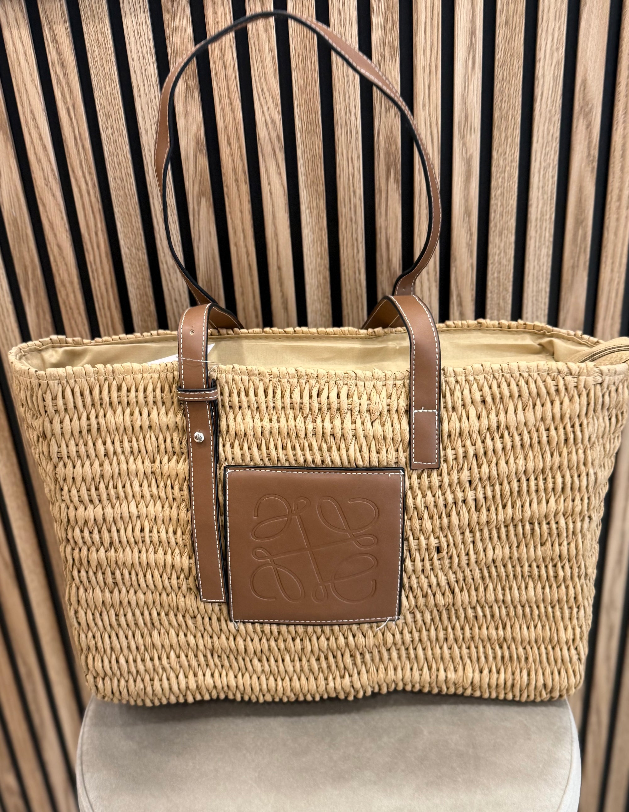 Bolso rafia beige LW