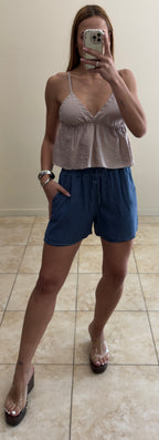 Short denim fluido