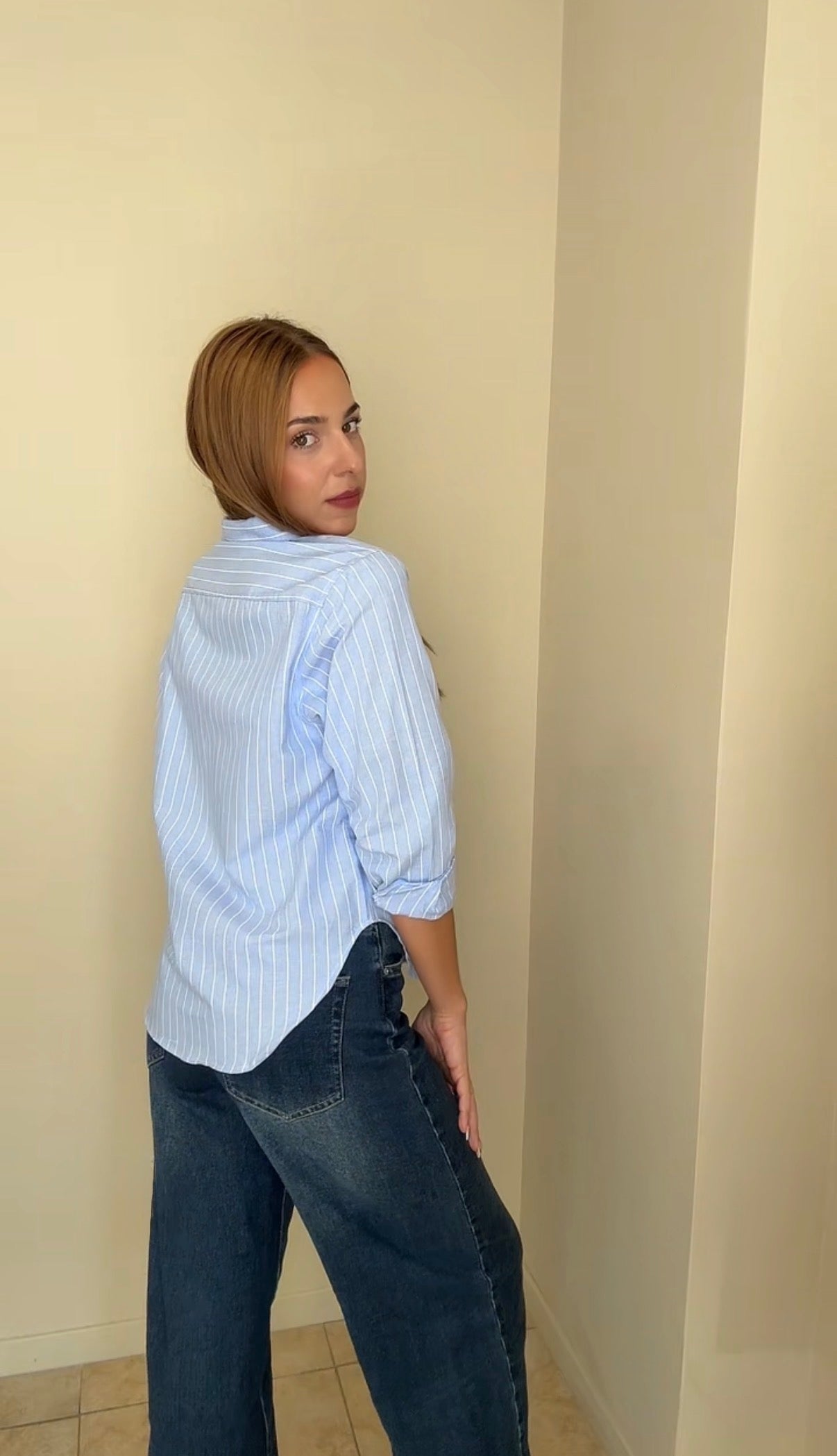 Camisa rayas celeste