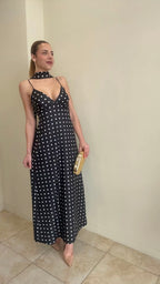 Vestido largo lunares