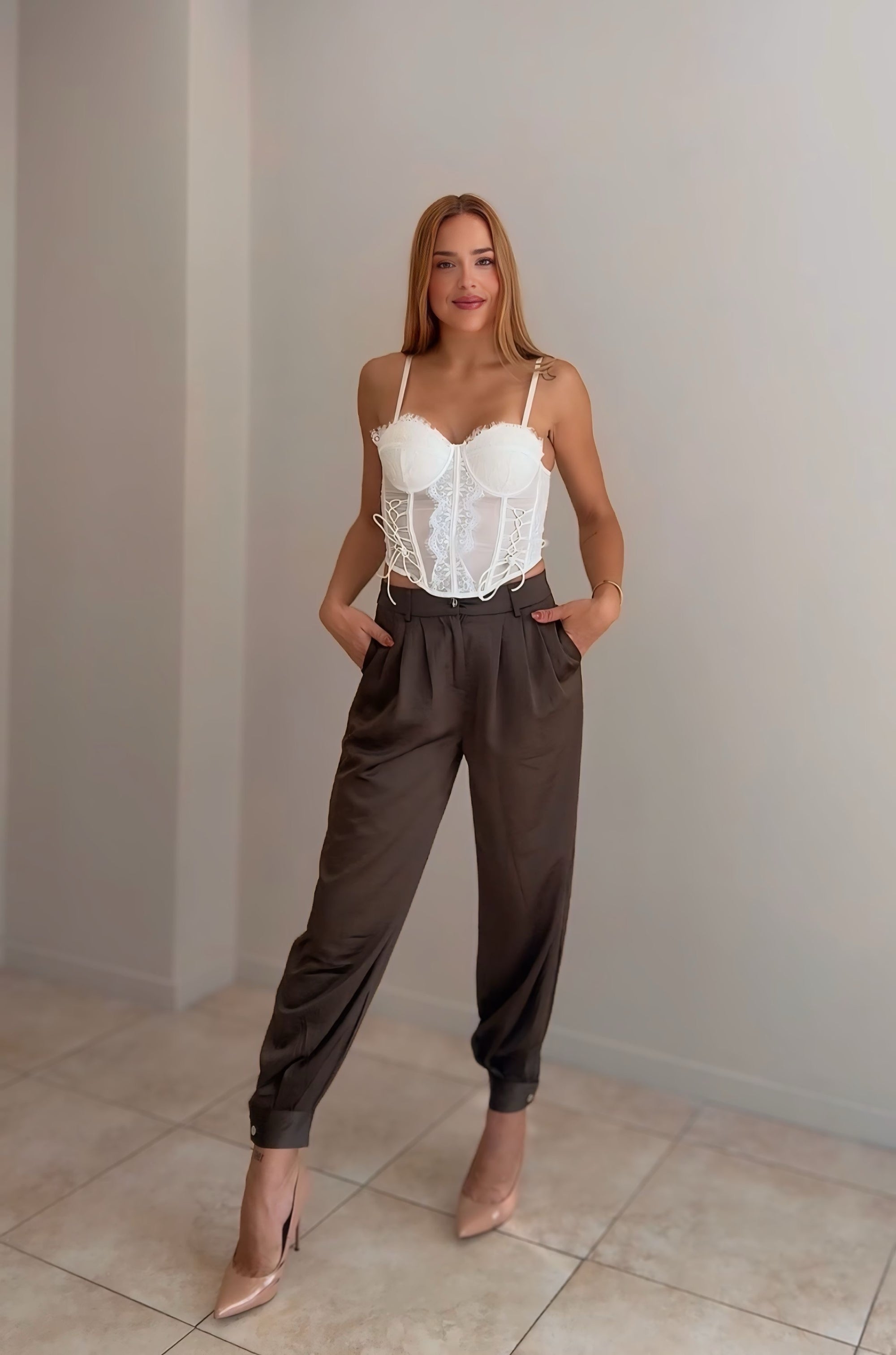Pantalón satinado bombacho