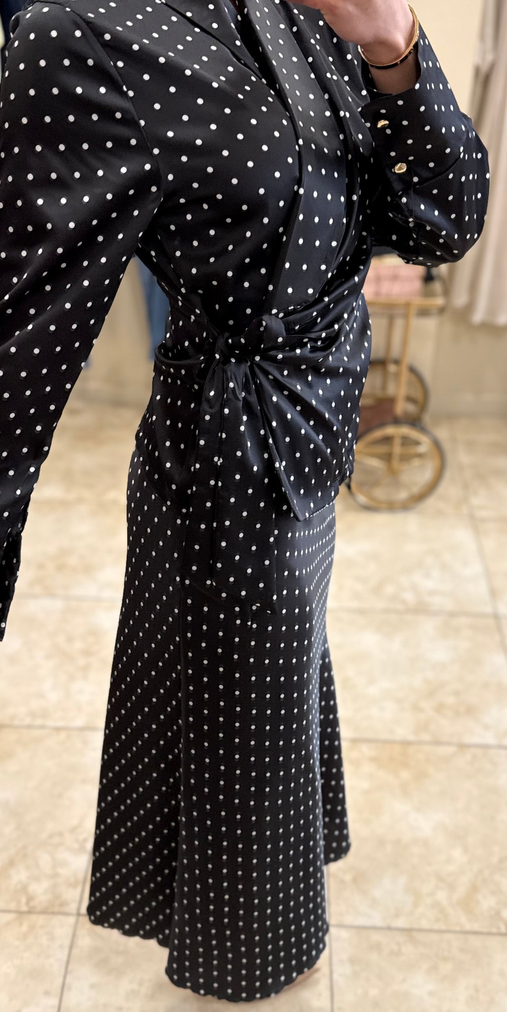 Falda midi lunares