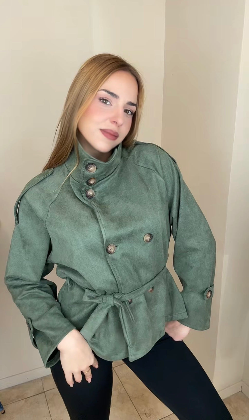 Gabardina efecto ante