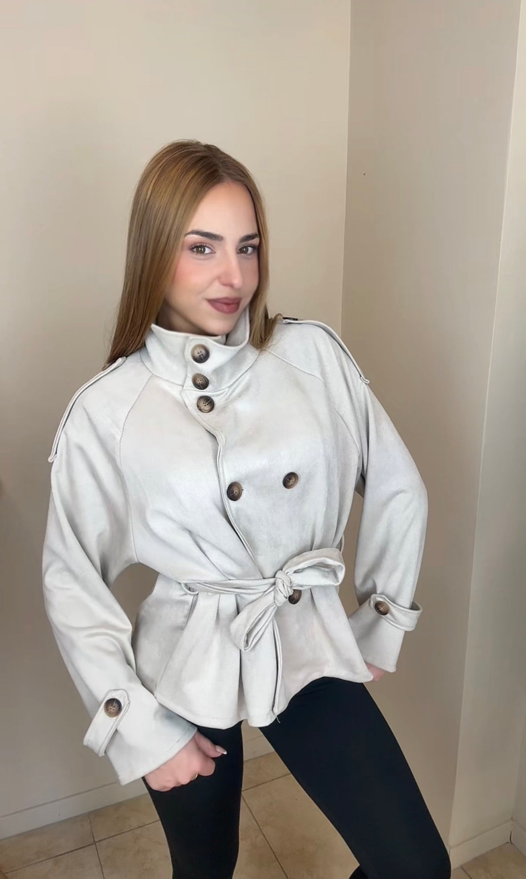 Gabardina efecto ante