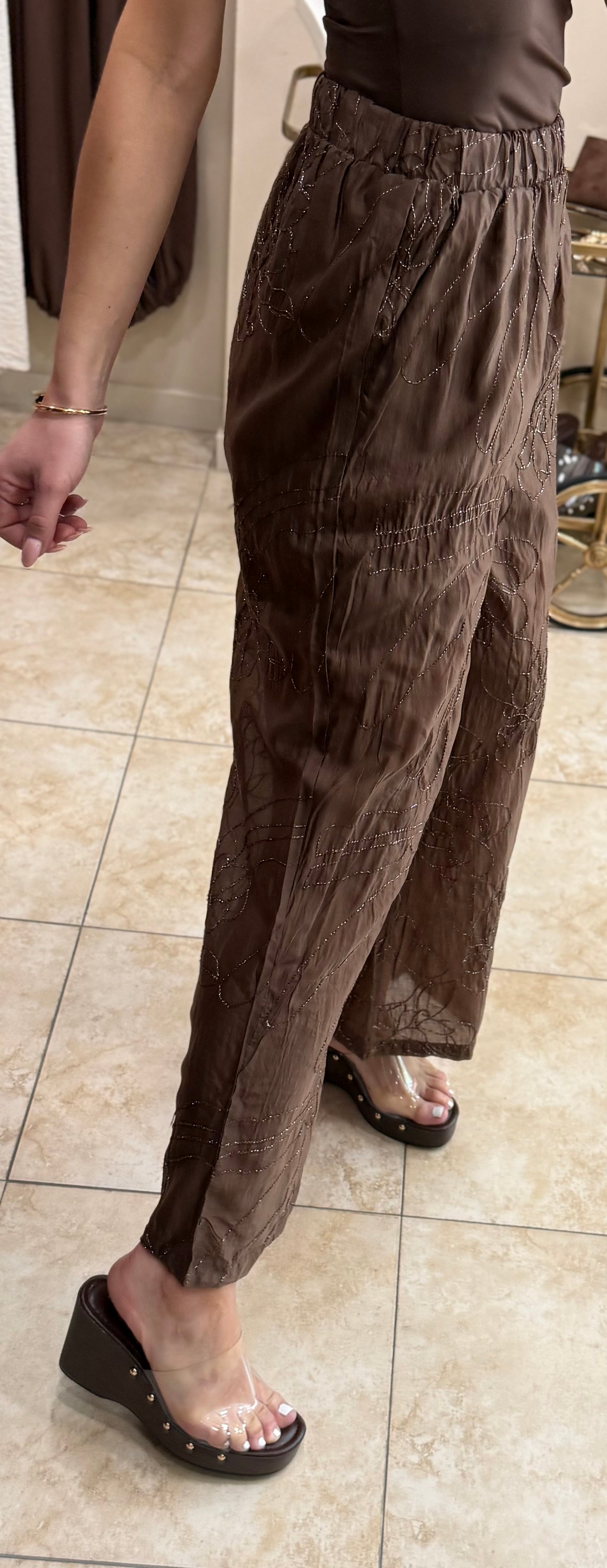 Pantalón gasa brillo