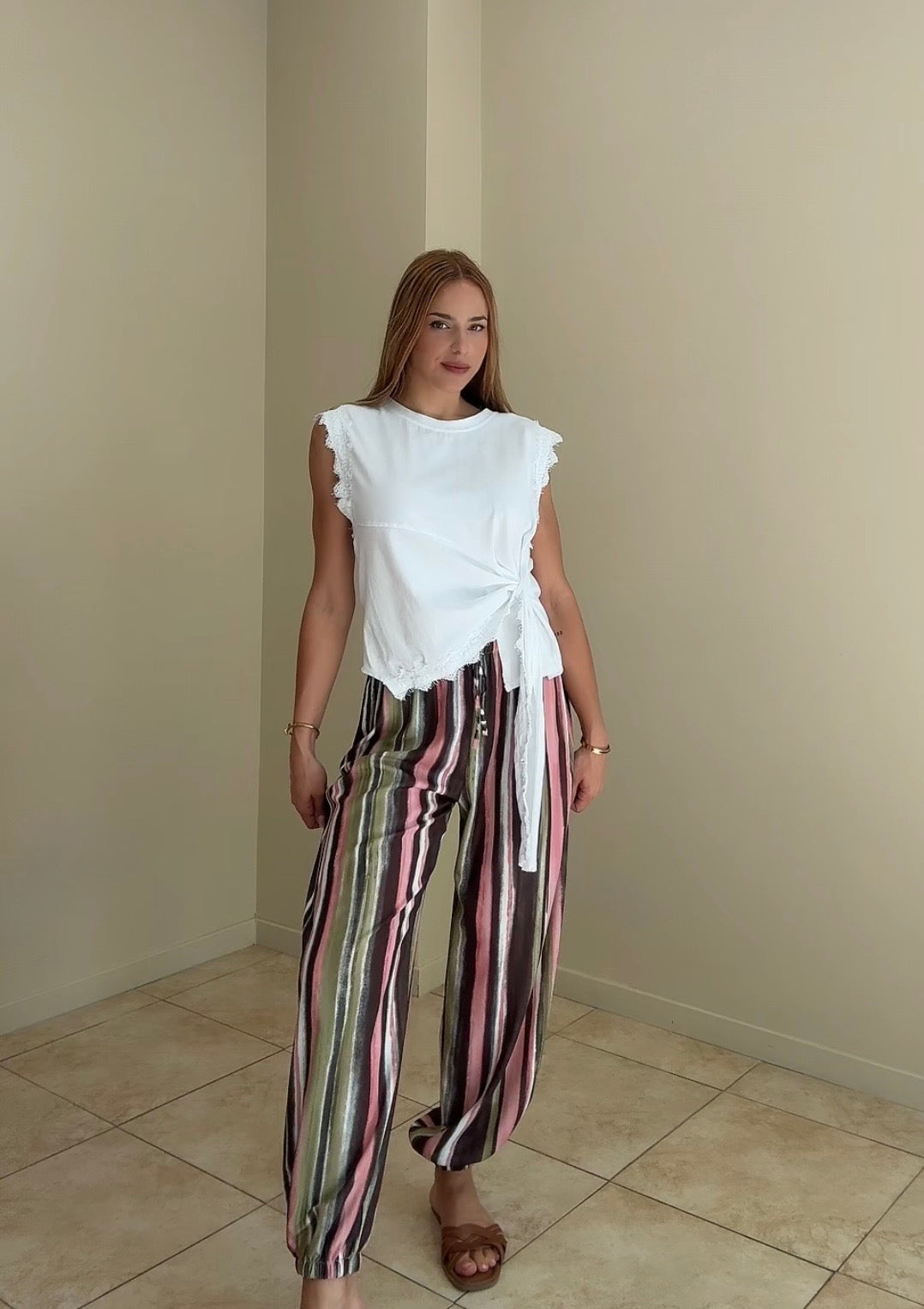 Pantalón rayas multicolor