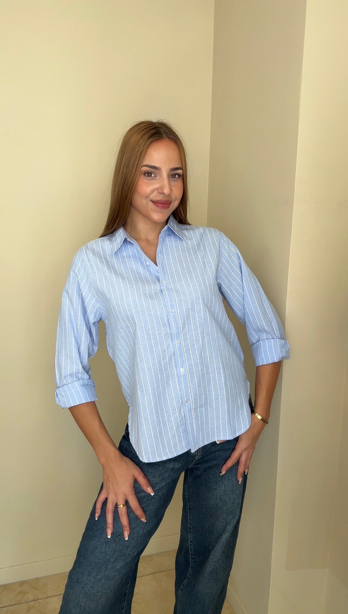 Camisa rayas celeste
