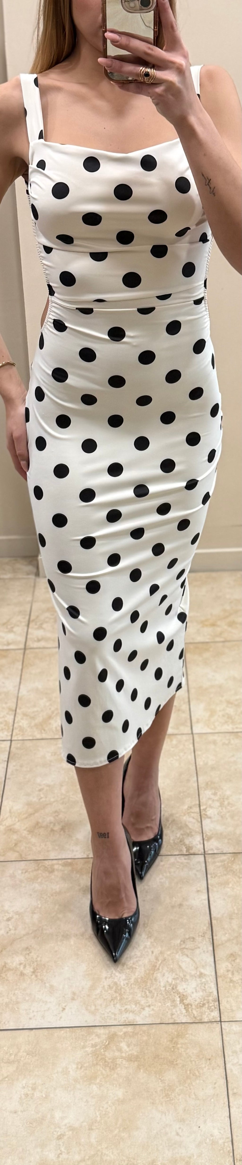 Vestido licra lunares