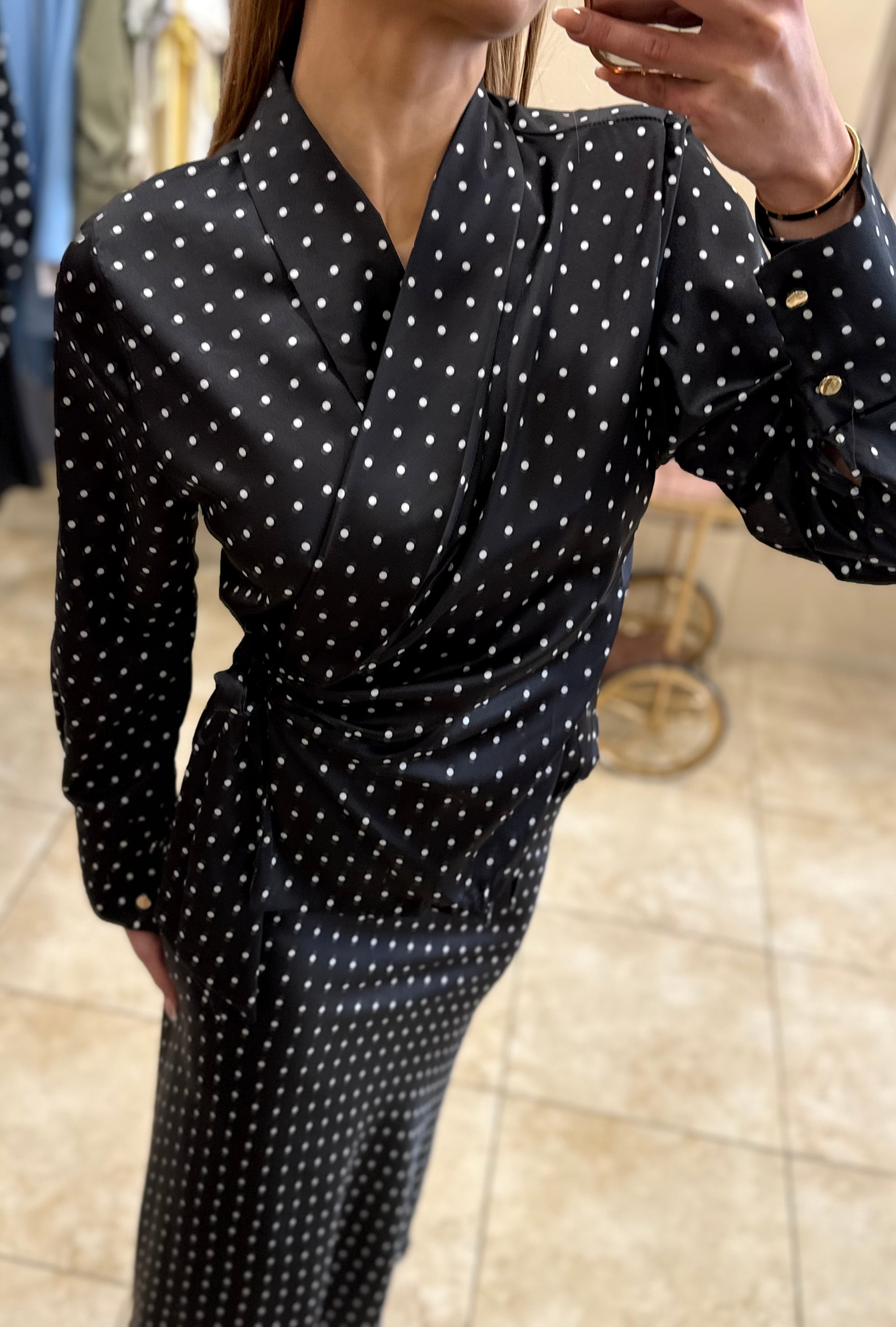 Blusa lunares lazada