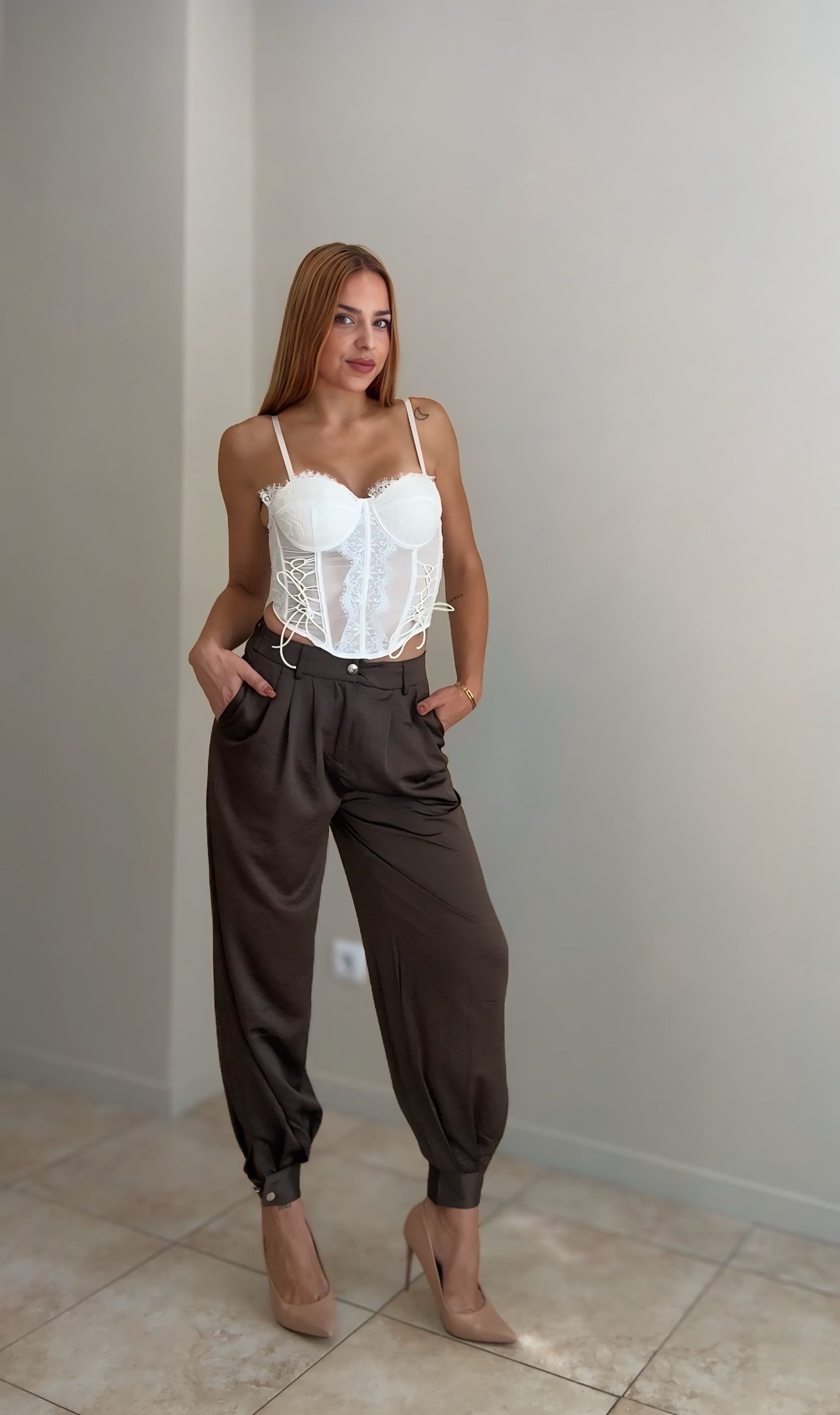 Pantalón satinado bombacho