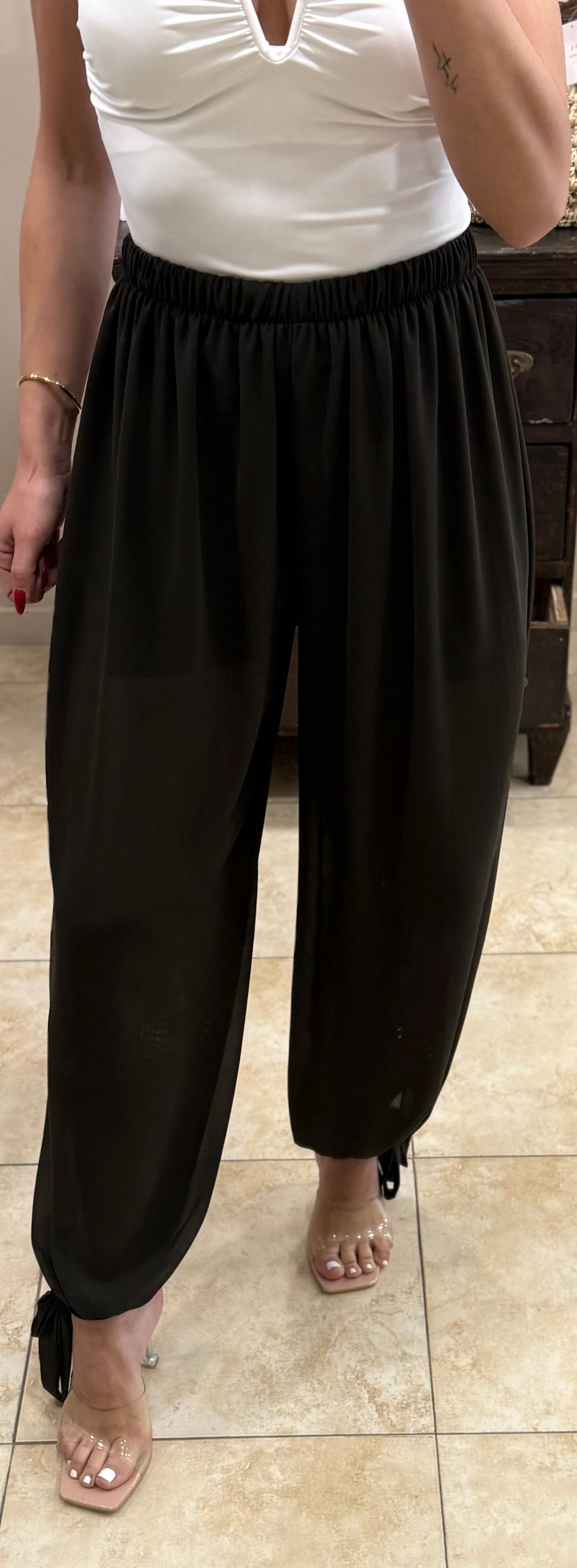 Pantalón gasa marrón