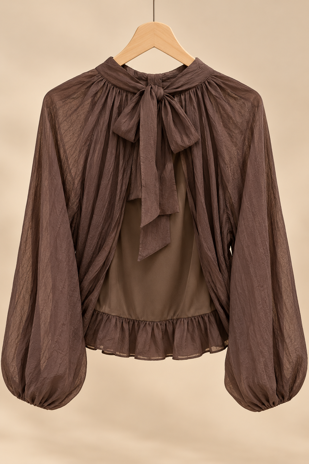 Blusa gasa marrón