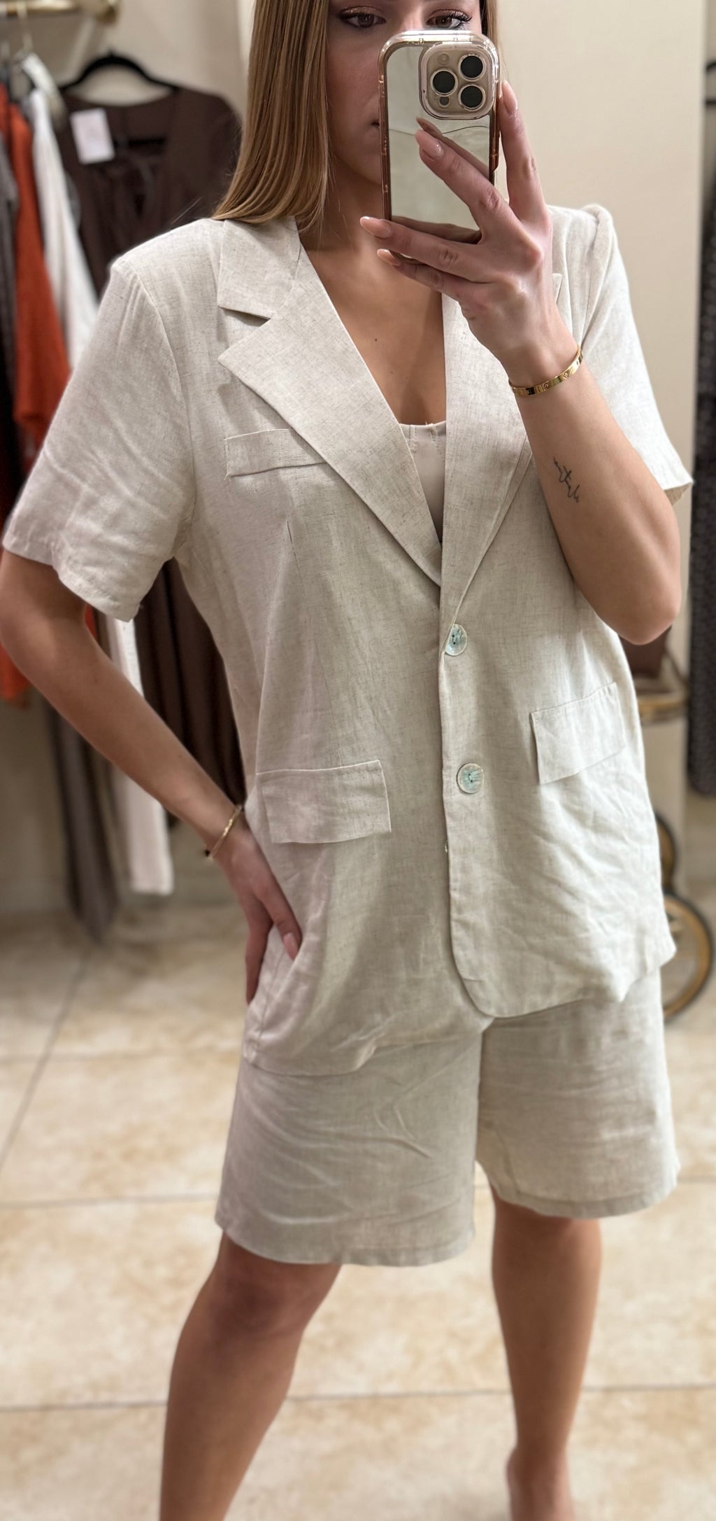 Set lino bermudas