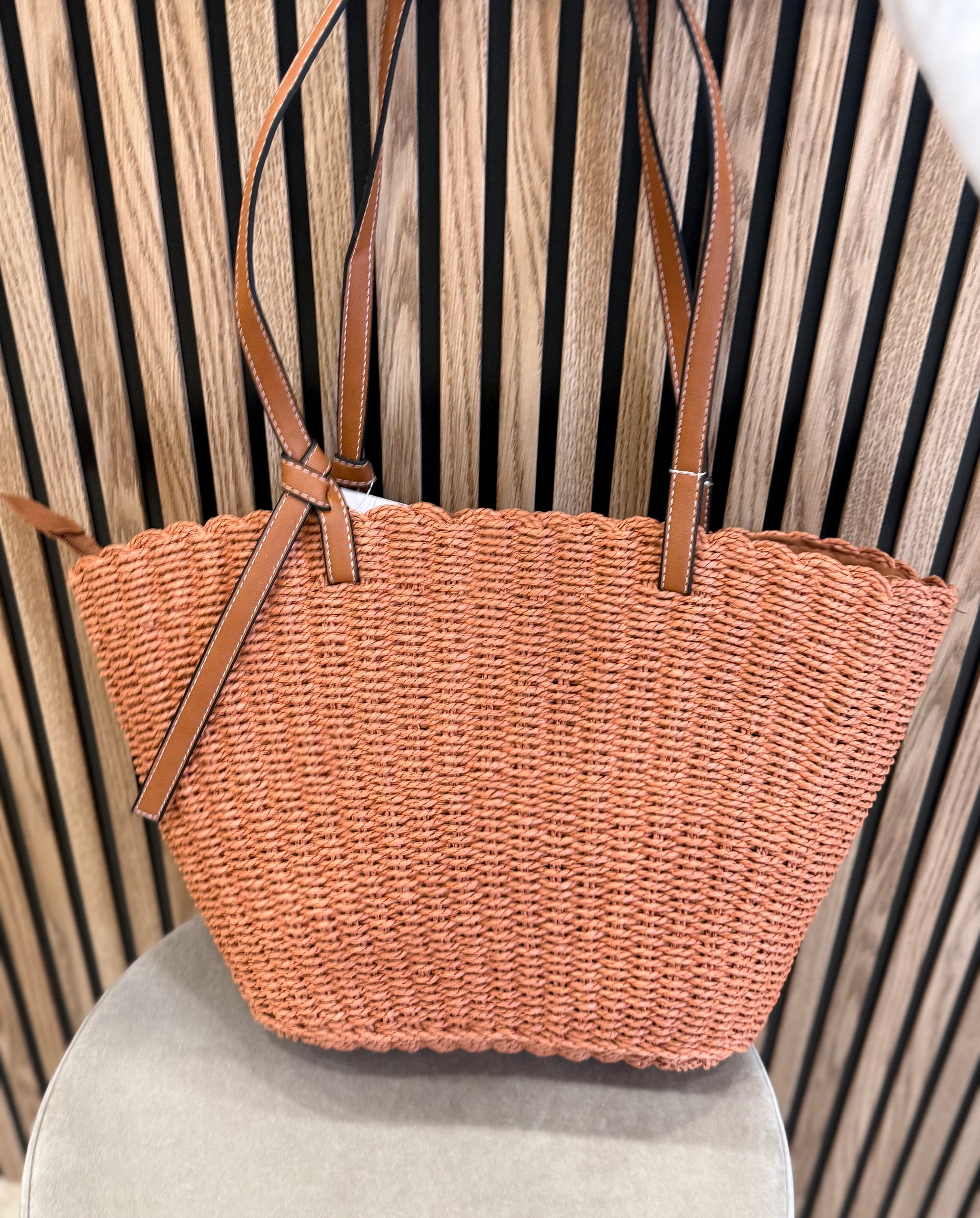 Bolso rafia caldera
