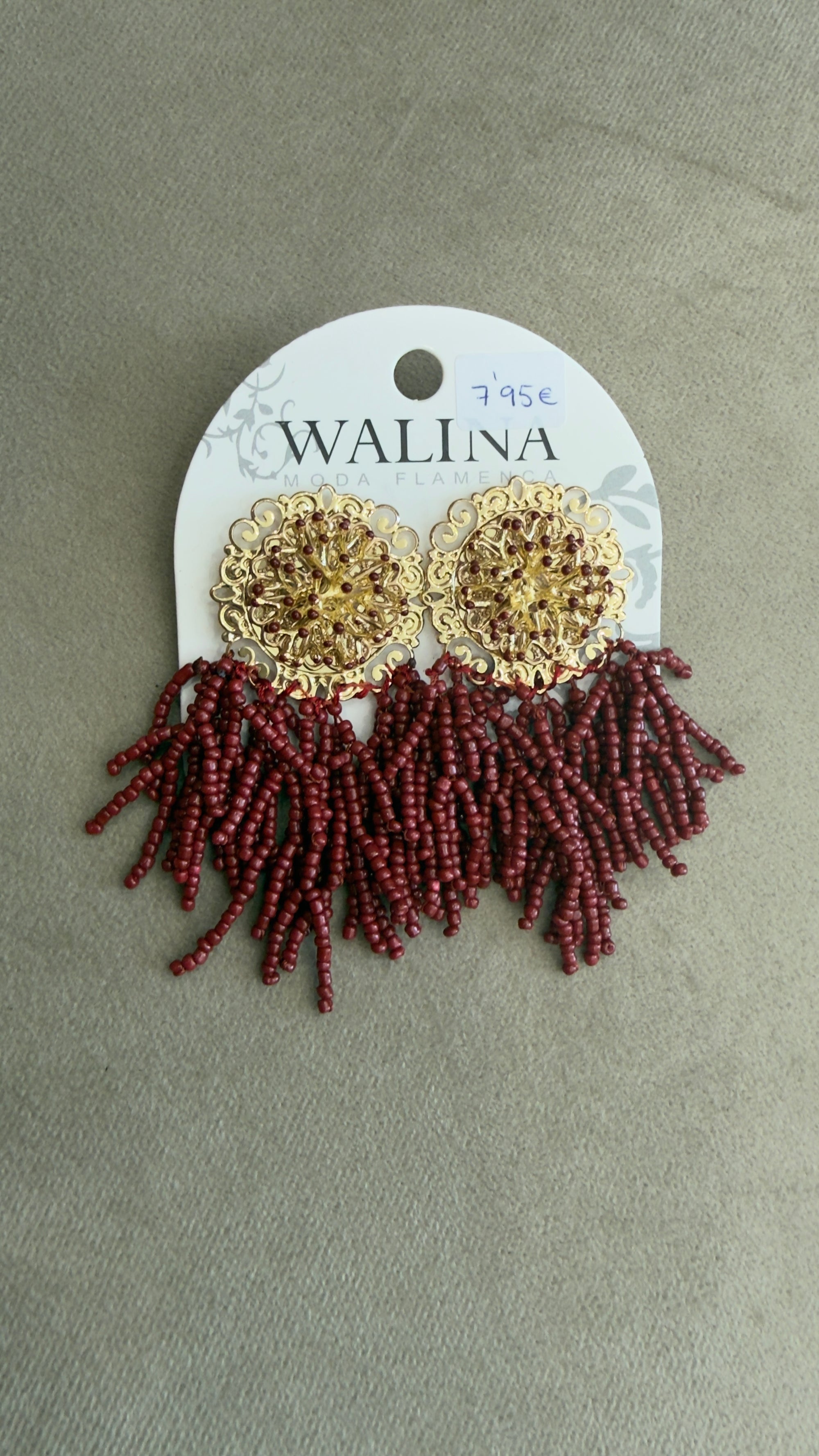 Pendientes chandelier Burdeos