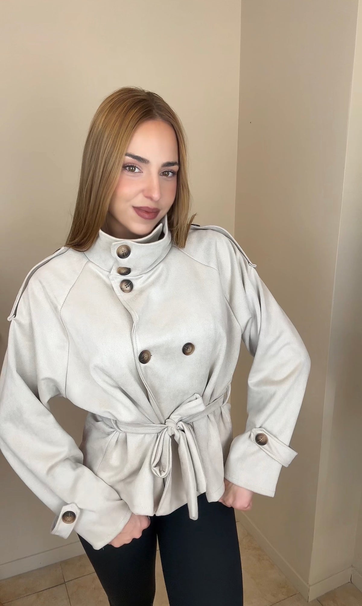 Gabardina efecto ante