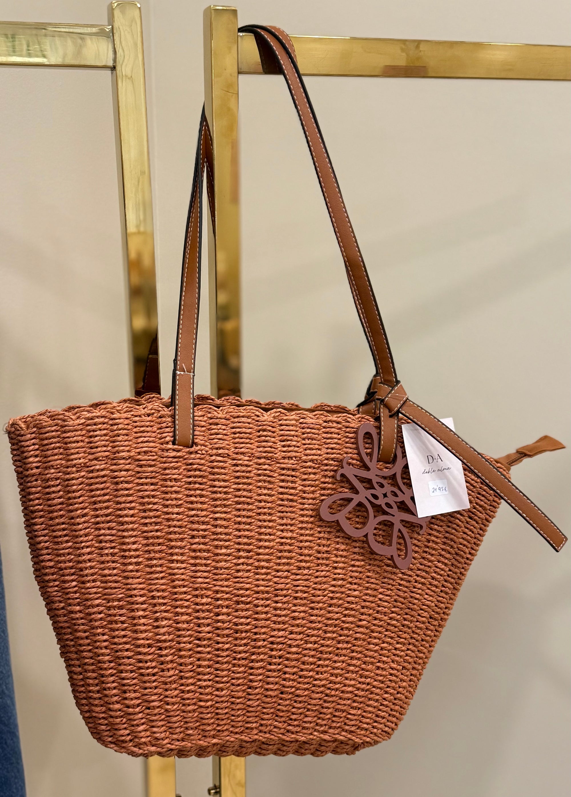 Bolso rafia caldera
