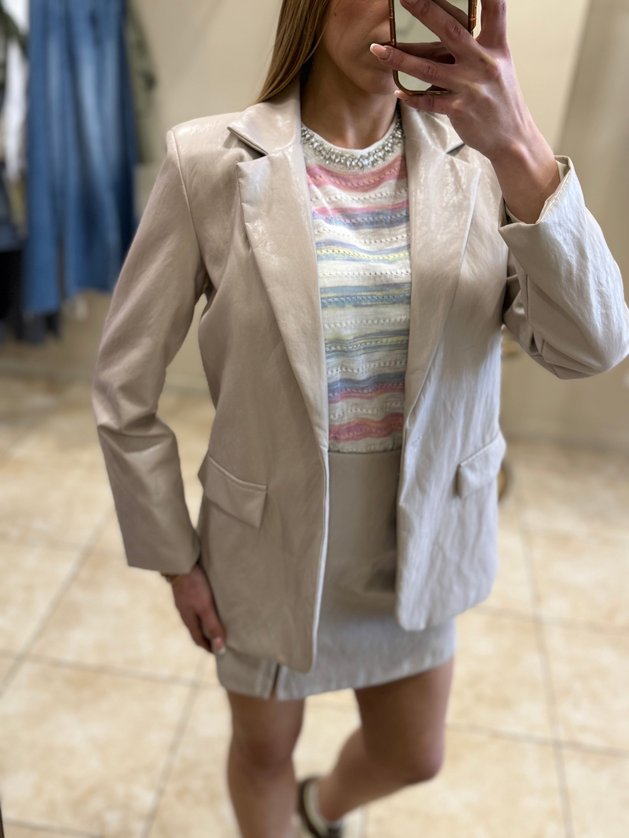 Blazer polipiel beige