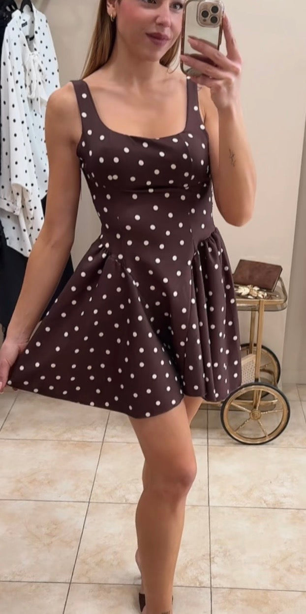 Vestido mini lunares