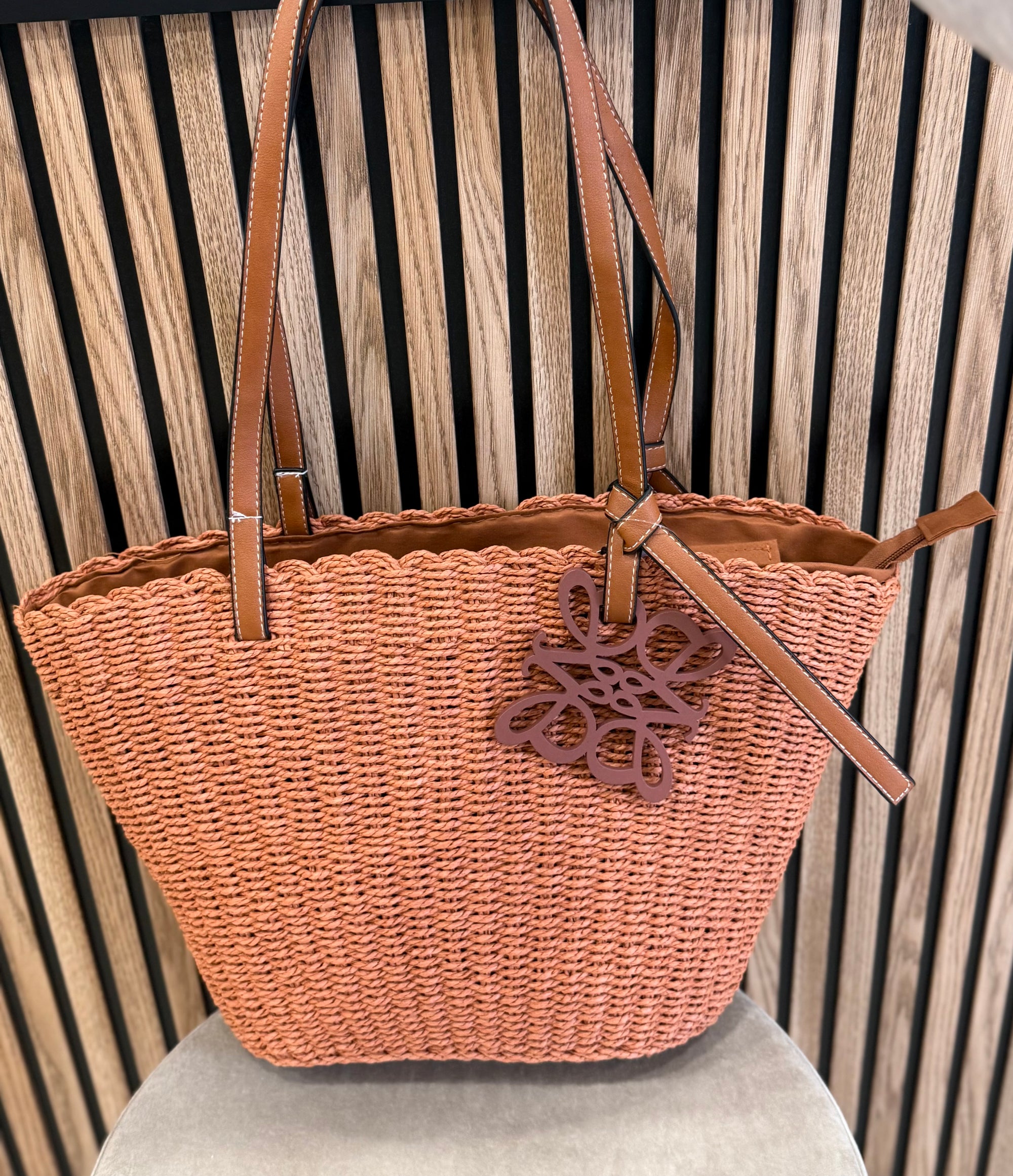 Bolso rafia caldera