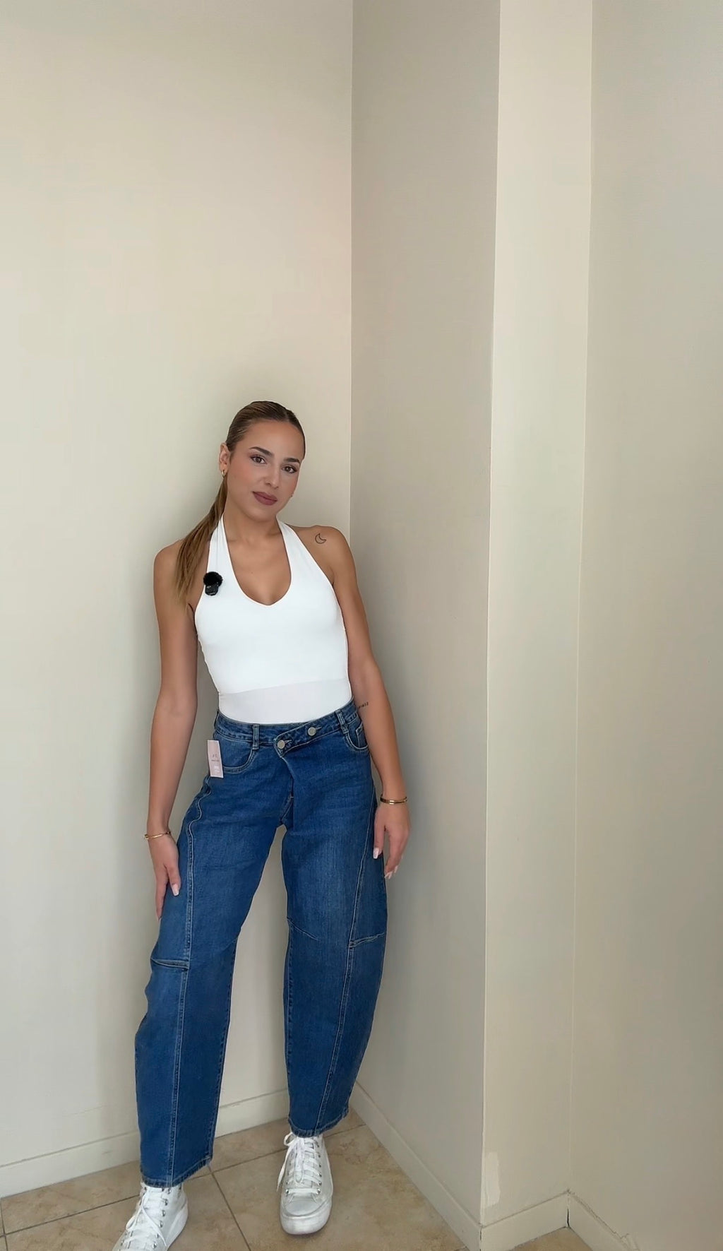 Jeans balloon cruzado