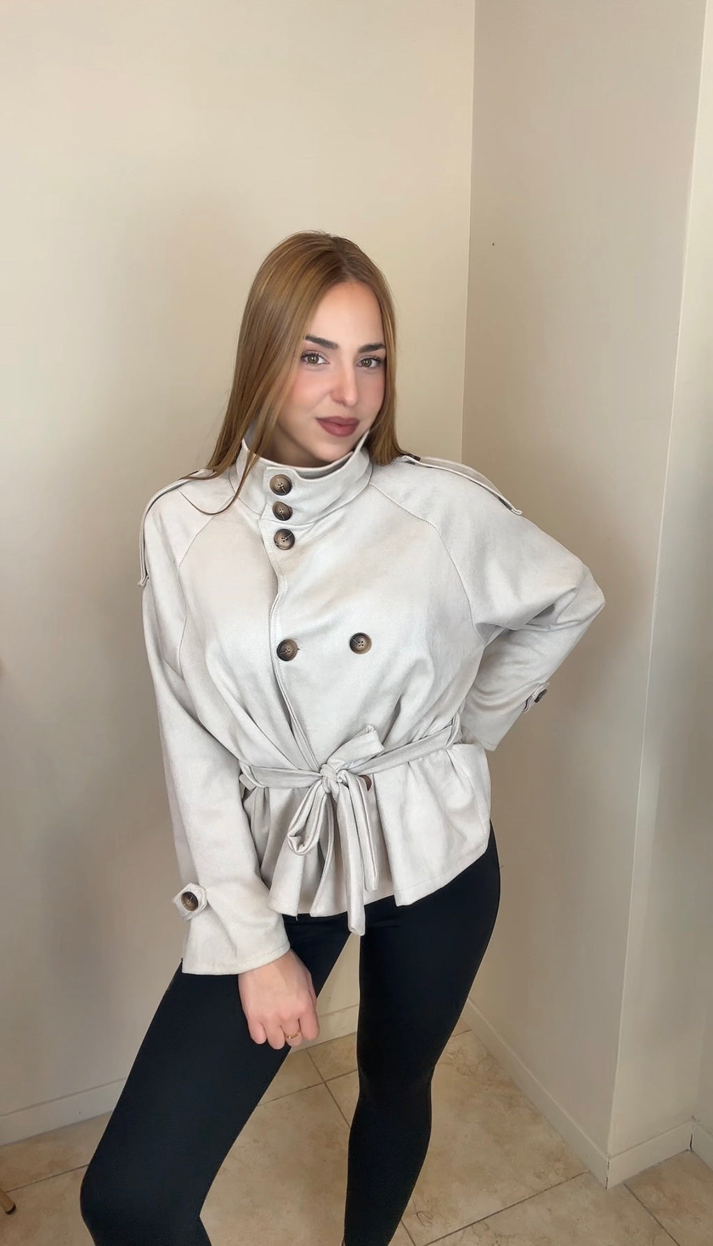 Gabardina efecto ante