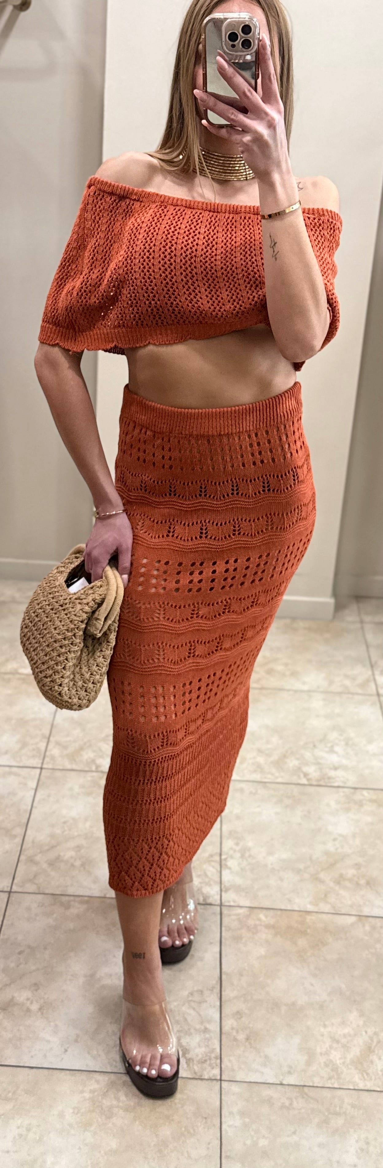 Conjunto falda crochet